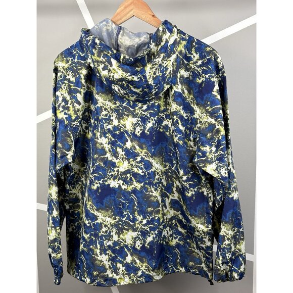Champion Blue Liquid Marble Packable Light Hooded Anorak Men’s S ¼ Zip - Picture 2 of 16